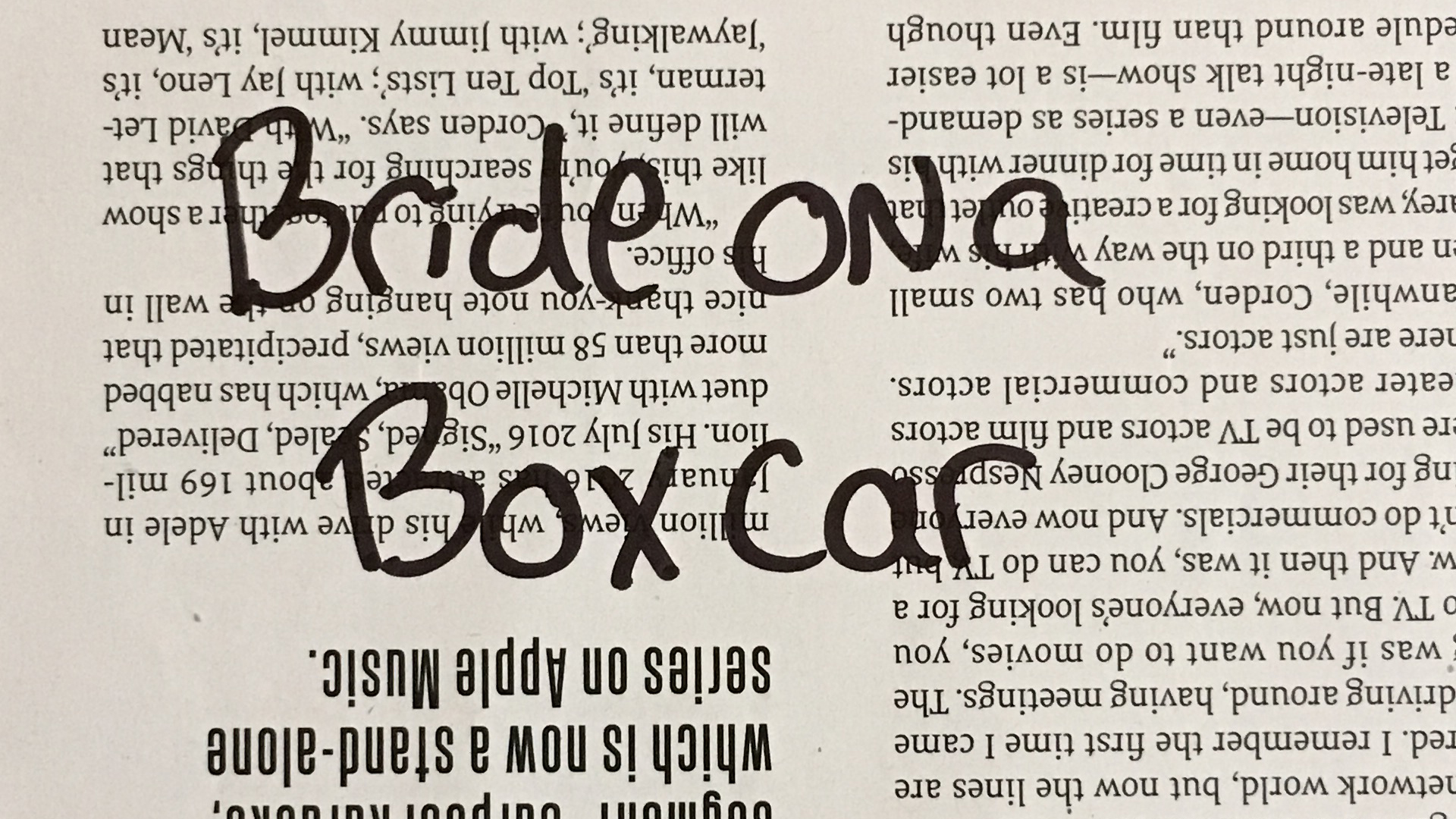 Bride on a boxcar