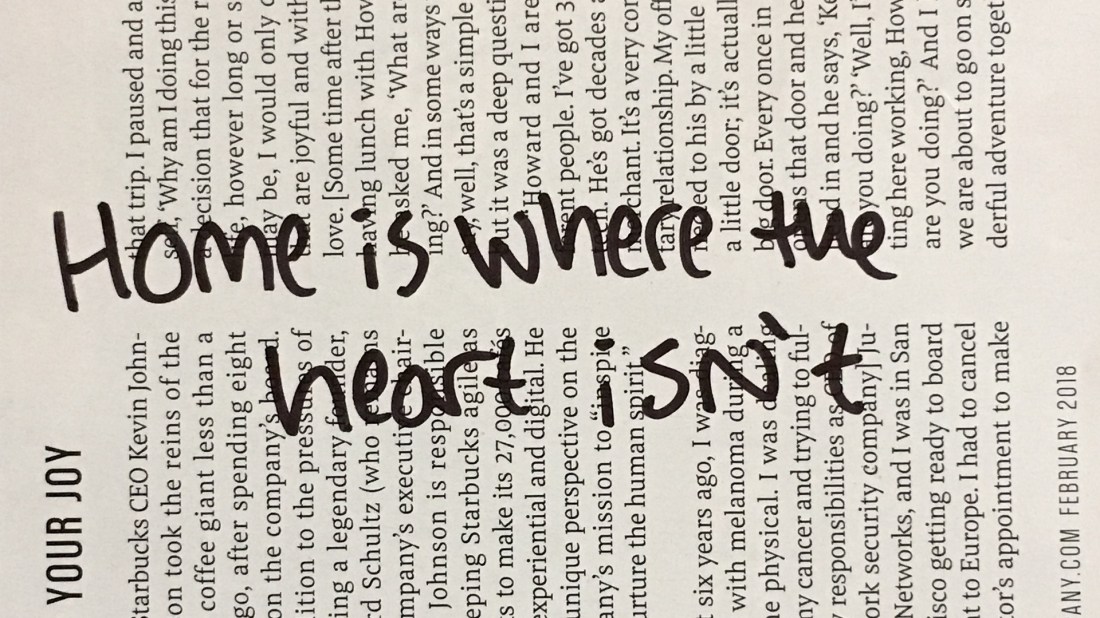 Home is where the heart isn't