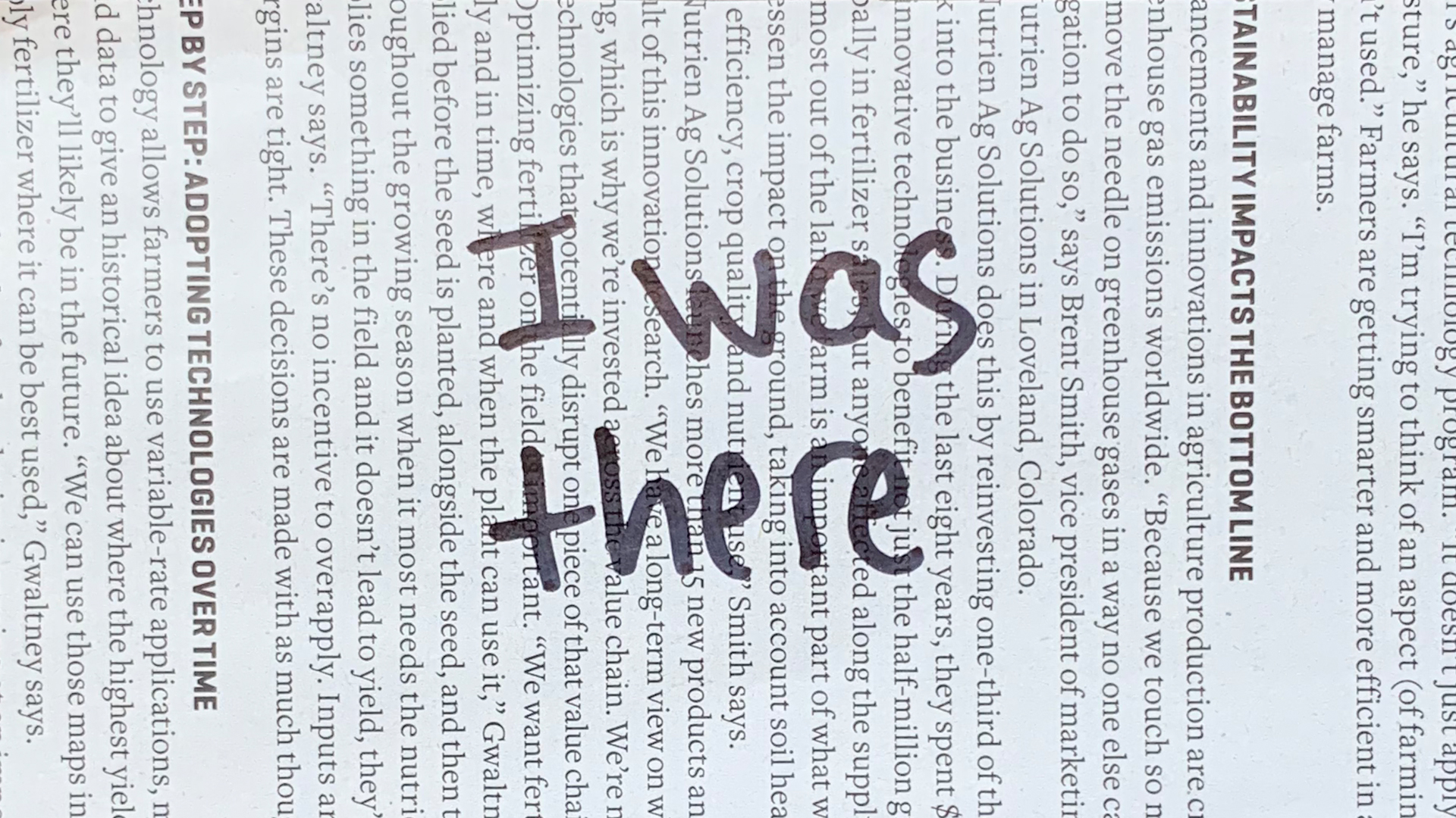 I was there
