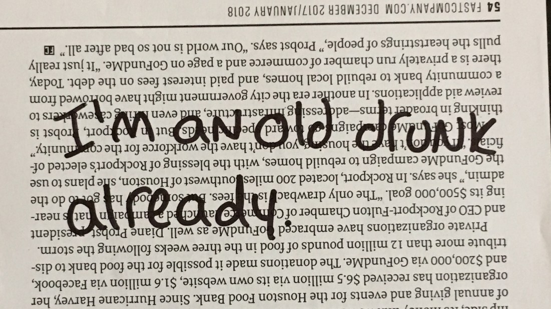 I'm an old drunk already