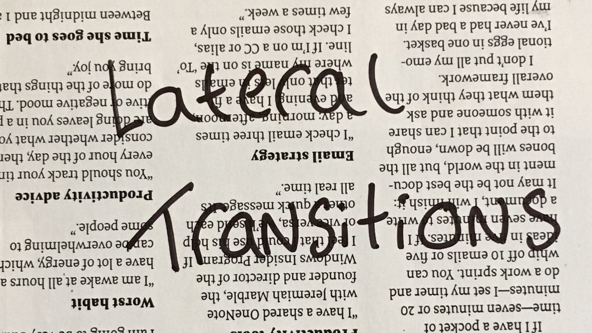 Lateral Transitions