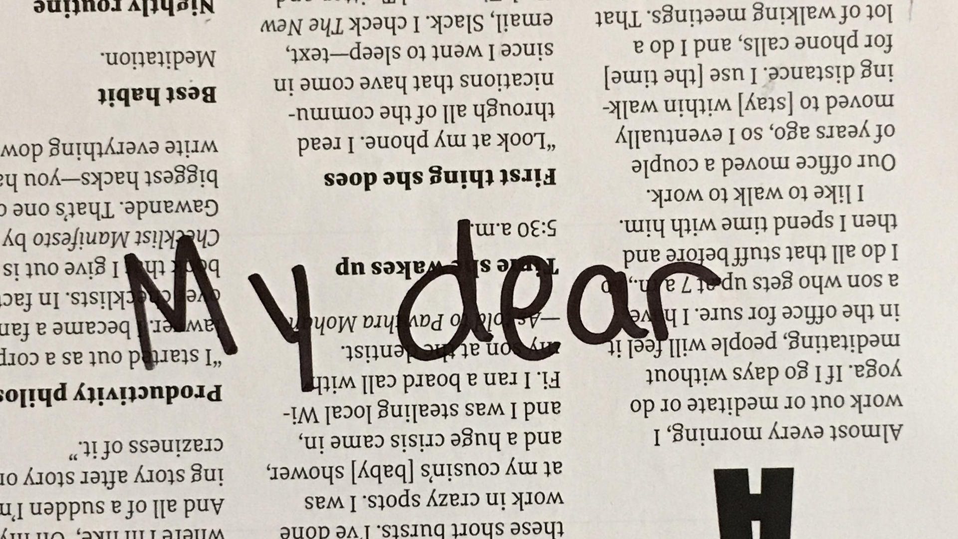 My dear