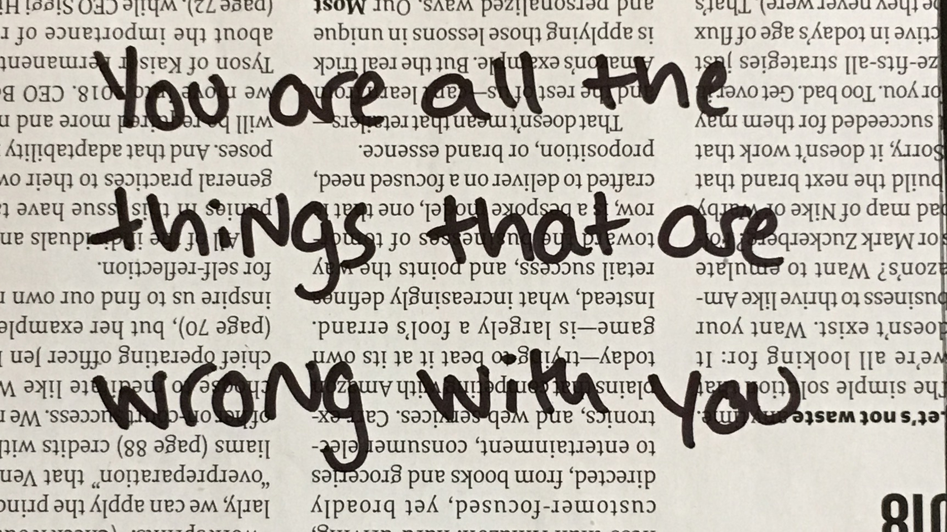 You are all the things that are wrong with you